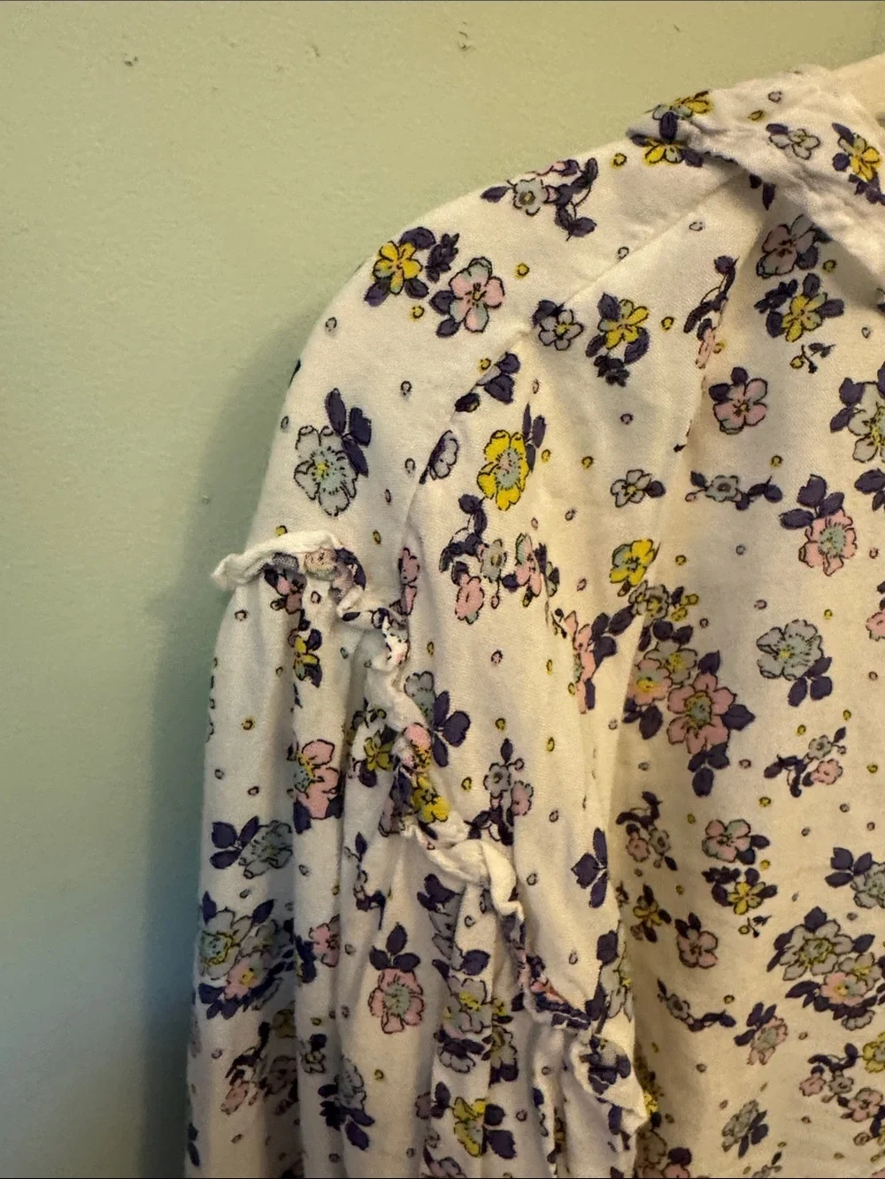 Free People Pastel Floral Ruffle Crop Top